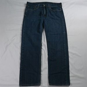 Levis 38 x 32 505 0059 Straight‎ Fit Dark Wash Denim Jeans